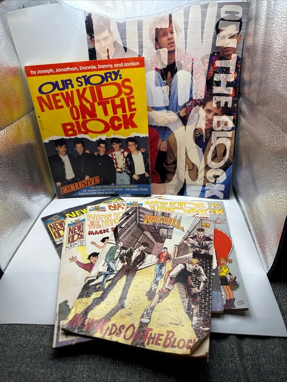 New Kids on the Block (NKOTB) Book and Comic Book Collectible Set of 8 Ephemera